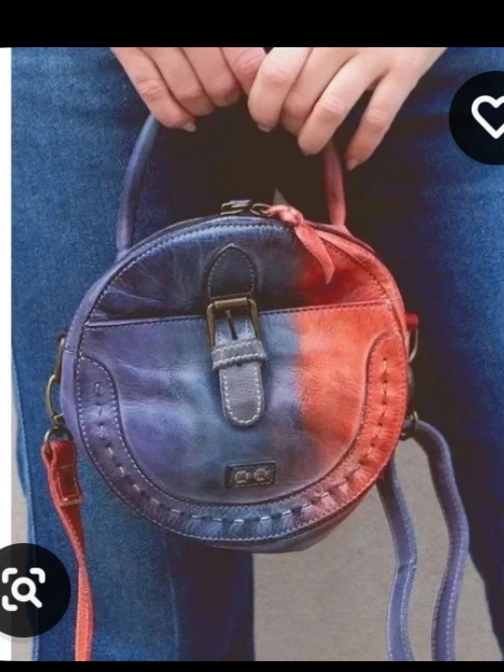 Bed Stu Cotton Candy Tie Dye Leather Arenfield crossbody bag - Picture 12 of 12